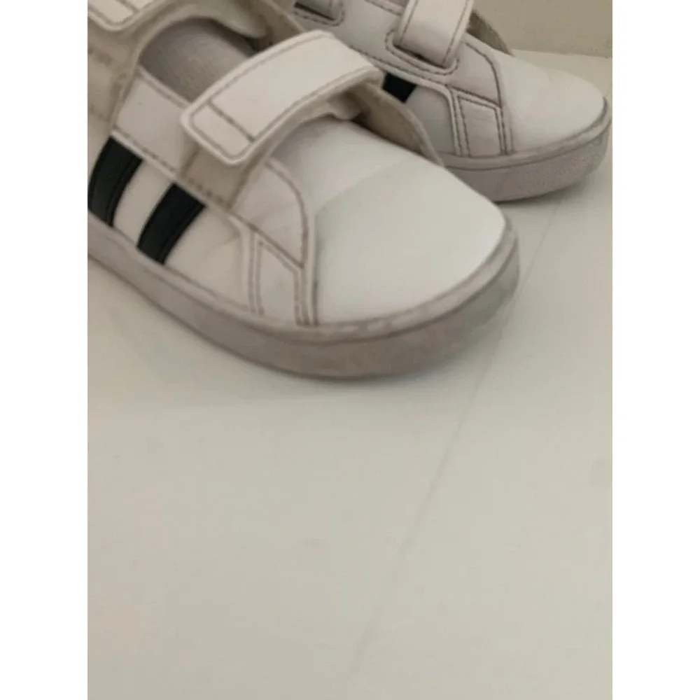 Adidas Grand Court Toddler Sneakers‎ White Black EF0118 Size 9K Unisex